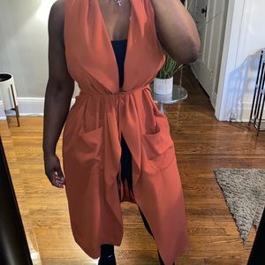 H&M Sleeveless Duster Tie Waist